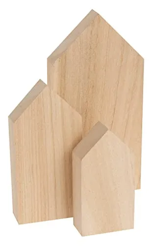 VBS Häuser-Silhouetten aus Holz 3er-Set