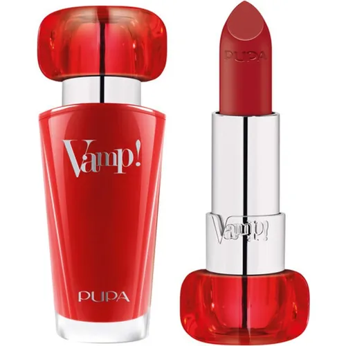 VAMP! LIPSTICK - 3,5 g, PUPA Milano Vamp! 302 Ruby Red - Lippenstift mit extremer Farbe und volumengebender Behandlung, ideal für einen glamourösen Look und langanhaltende Lippenfarbe.
