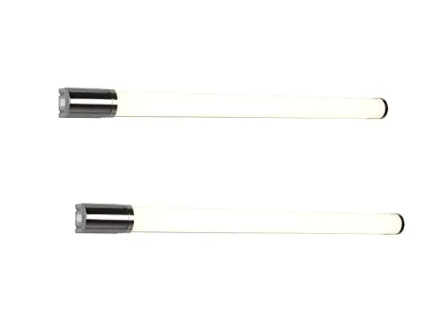 LED Wandlampen Bad 2er Set mit Steckdose & Schalter - Chrom 79cm - Wandleuchten für das Bad, spritzwassergeschützt (IP44) und ideal für alle Wohnbereiche. Minimalistisches Design mit 16W LED für warmes Licht – perfekt über dem Spiegel oder in der Küche.