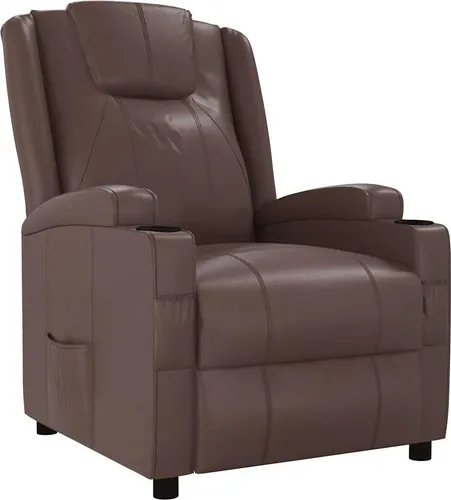 vidaXL Relaxsessel Braun Kunstleder mit Liegefunktion - Genießen Sie höchsten Komfort mit diesem Relaxsessel! Manuelle Verstellung in 3 Positionen, dick gepolstert und schmutzabweisend. Ideal für entspannte Stunden zu Hause.
