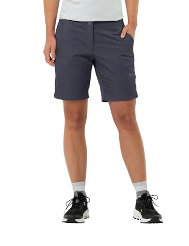 Jack Wolfskin Hiking Alpine Short W graphite (1388) 44 - Wanderhose für Damen, aus atmungsaktivem TEXADRI TWILL SOFT-Gewebe, ideal für sommerliche Wanderausflüge mit optimaler Bewegungsfreiheit und schnelltrocknendem Material.