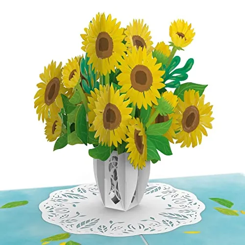 papercrush® Pop Up Karte Sonnenblumen - 3D Blumenkarte mit Sommerblumen für Frau, Kollegin, Freundin & Mama (Geburtstagskarte, Gute Besserung, Ich denk an dich), Glückwunschkarte oder Genesungskarte