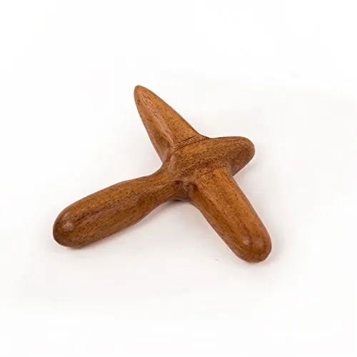 Bodhi Massagekreuz aus Hartholz | Faszien Tool für Triggerpunkt-Massage | T-Form Massagehilfe | Asiatisches Massageholz für effektive Selbstmassage