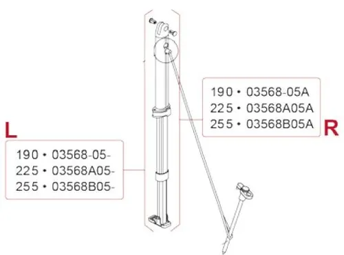 Stützfuß rechts für 2,25m Markisenlänge