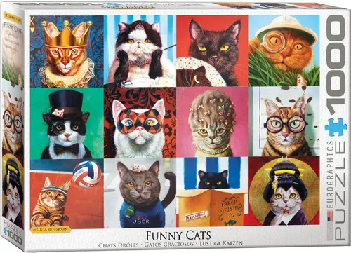 Puzzle 1000 Teile Puzzle - Puzzle - Lustige Katzen von Lucia Heffernan, Puzzleteile