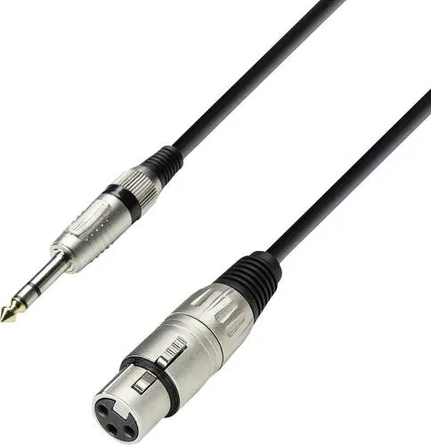 Adam Hall K3BFV0300 XLR Verbindungskabel [1x XLR-Buchse - 1x Klinkenstecker 6.35 mm] 3.00m Schwarz