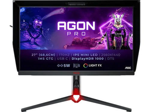 AOC Gaming AG275QXL - League of Legends Edition - Gaming Monitor (27 Zoll) mit 2560 x 1440 QHD, 165 Hz und 1 ms Reaktionszeit für ein flüssiges Gaming-Erlebnis, ideal für League of Legends-Fans.