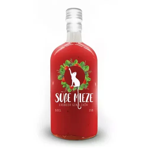 Süsse Mietze - Erdbeer Minze Premium Likör 15% Vol 0.5 Flasche