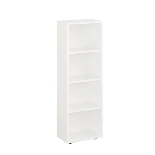 KOMTO Regal 40 cm breit Weiß - Höhenverstellbares Bücherregal mit 4 Ebenen - Bücherregal aus hochwertigem Holz, ideal für Bücher und Dekoration. Mit 4 höhenverstellbaren Regalen bietet es flexible Aufbewahrungslösungen für Ihr Zuhause oder Büro.
