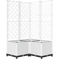 vidaXL Pflanzkübel mit Rankgitter in weiß von vidaXL