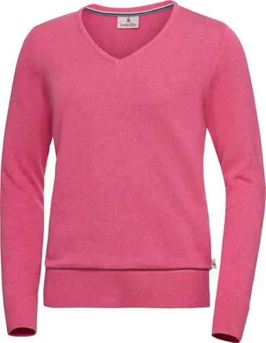 Jacques Britt Damen Pullover mit V-Ausschnitt, feiner Baumwollstrick, warm & bequem in Pink, Gr. XL - KOMFORTABEL & ELEGANT: Hochwertiger Pullover aus 100% Baumwolle – weich und ideal für die kühleren Tage. VIELSEITIG: Perfekt für Freizeit und besondere Anlässe, lässt sich mühelos kombinieren.