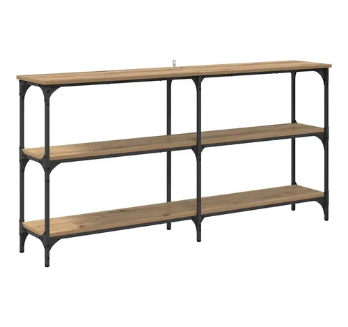 vidaXL Konsolentisch Artisan-Eiche 150 x 29 x 75 cm, Stylischer Konsolentisch, modernes Industrie-Design, rechteckig, viel Stauraum, mit verstellbaren Füßen, ideal fürs Wohnzimmer