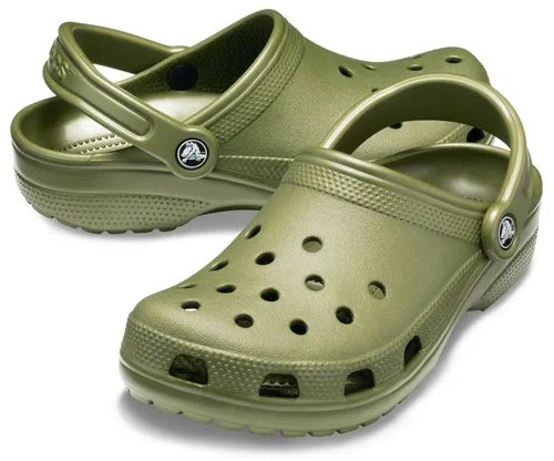 Crocs Classic Clog Sandale armeegrün, Größe Euro (US): 36-37 - Badeschuhe mit ergonomischem Croslite-Material, das sich Ihrem Fuß anpasst und perfekten Komfort bietet – ideal für Strand oder Boot!