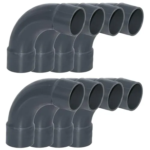 HAF 8x PVC Fittings Bogen 90° 63mm | Winkelverbinder für PVC Rohr - 8x PVC Fittings Bogen 90° für vielseitige Verrohrungen, ideal für Anwendungen wie Wärmepumpen und Solarheizungen. Hochwertiges PVC sorgt für Langlebigkeit und Witterungsbeständigkeit.