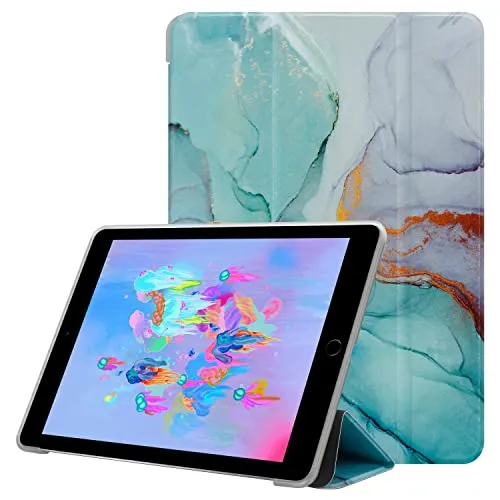 Cadorabo Hülle kompatibel mit Apple iPad mini MINI 2 MINI 3 MINI 4 MINI 5 Handyhülle aus Kunst Leder im Marmor Design [Kartenfächern] Case Hülle für iPad mini MINI 2 MINI 3 MINI 4 MINI 5 in Grün