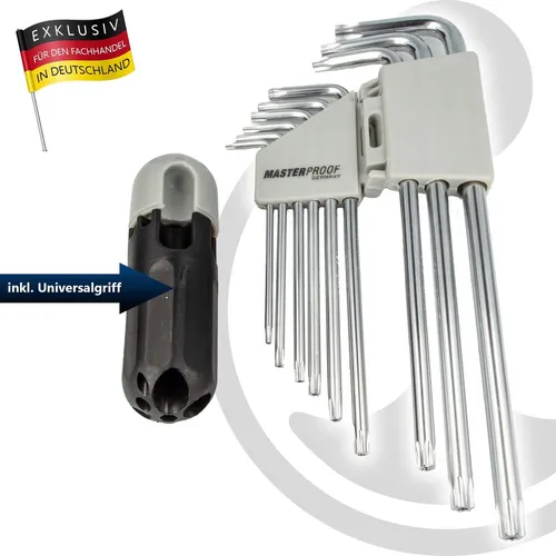 Produktbild MASTERPROOF PROFESSIONAL TRX Stiftschlüsselsatz 9-tlg. T10 15 20 25 27 30 40 45