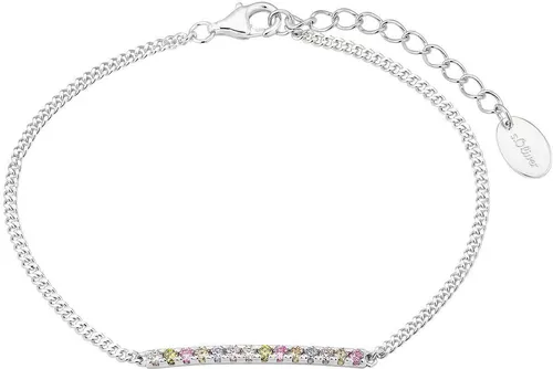 s.Oliver Armband 925 Sterling Silber mit Zirkonia - Elegantes Damenarmband aus 925 Sterling Silber, verstellbar von 17 bis 20 cm, kommt in einer stilvollen Schmuck Geschenk Box und besticht durch funkelnde Zirkonia.