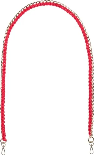 styleBREAKER Taschen Schulterriemen mit eingeflochtener Kette, Wechsel Taschengurt, Handyband, Handykette, Karabiner 02013038, Farbe:Rot