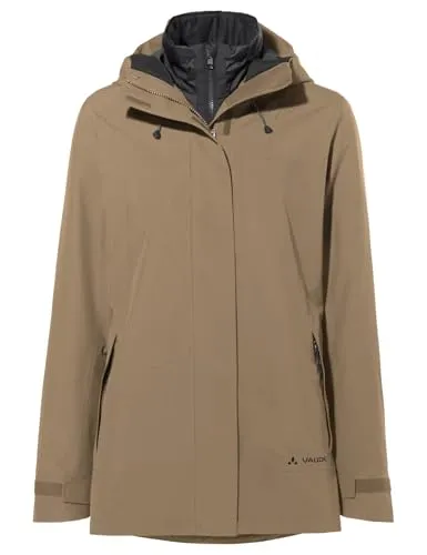 Vaude Women's Neyland 3in1 Jacket - Doppeljacke in Beige, Größe 38 - Funktionsjacke für Damen, ideal zum Wandern - 3in1-System, isolierend, wind- und wasserdicht. Bequem und vielseitig für jedes Wetter!