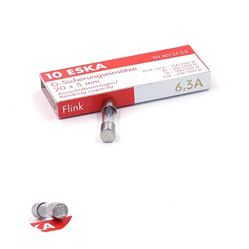 Sicherung, schnellschließend (F) Glas 6.3A / 250VAC 5x20mm, 10 Stück