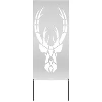 vidaXL Garten Sichtschutz-Leinwand Silber 50 x 140 cm - Moderner Sichtschutz aus verzinktem Stahl, bietet Privatsphäre und stilvolle Akzente für deinen Garten. Einfach zu installieren und wetterfest, ideal für entspannte Stunden im Freien.