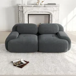 Modulares 82'' Loveseat-Sofa aus Cordstoff mit geschwungenen Armlehnen