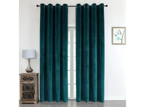 texpot Samtvorhang 140 x 245 cm mit Ösen, wasserabweisend und verdunkelnd - Fertiggardinen: Luxuriöser Samtvorhang mit wasserabweisender Beschichtung, ideal für feuchte Räume, und sorgt für eine elegante Atmosphäre.