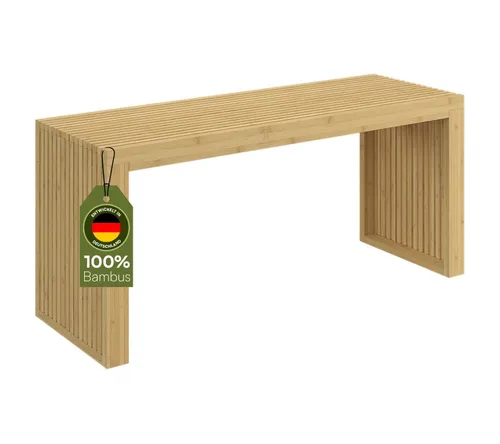 Bellamio Sava Sitzbank aus Bambus – Vielseitige und robuste Sitzgelegenheit - Esszimmer Sitzbänke – Die stabile Bambusbank ist bis 250 kg belastbar und bringt natürlichen Charme in jeden Raum.