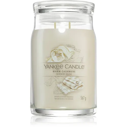 Yankee Candle Signature Warm Cashmere 567 g - Duftkerze mit luxuriösem Cashmere-Duft, schafft eine gemütliche Atmosphäre und sorgt für entspannende Momente.
