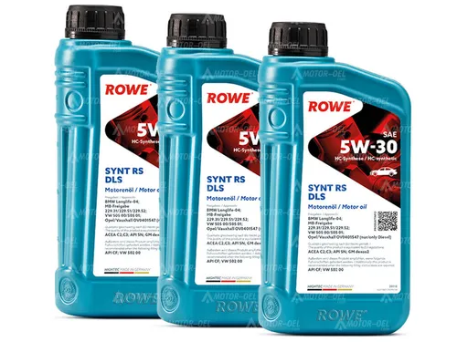 Liter (3x1L) ROWE HIGHTEC SYNT RS DLS SAE 5W-30 AUDI BMW GM MB VW OPEL 3