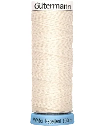 Gütermann creativ Allesnäher Water Repellent Nähgarn 100m PolyesterGarn Waschbar bis 60°C Handarbeiten Nähprojekte Nähen 802 Altweiß