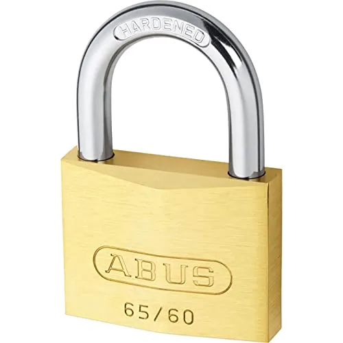 ABUS Vorhängeschloss Messing 65/60 gl.-601 - gleichschließend - Kellerschloss, Spindschloss u. v. m.- Messing-Schlosskörper - gehärteter Stahlbügel - ABUS-Sicherheitslevel 6