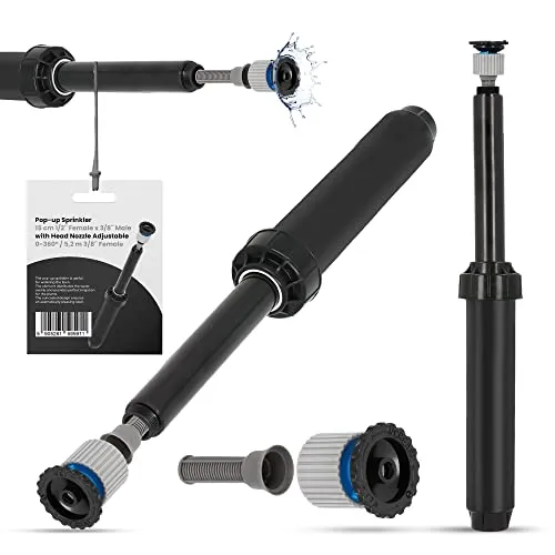 Versenkregner Rasensprenger 15cm Verstellbare Sprinklerdüse 360° 5,2m Universelle Professionelle Bewässerung für Rasenflächen Garten Pflanzbeete Sprinkleranlage Automatischer Sprinklersatz