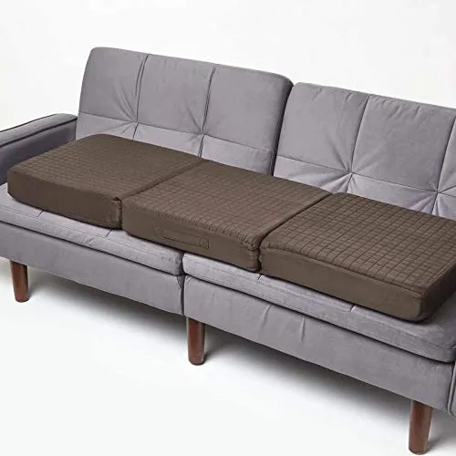 Homescapes 3-Sitzer Sofa-Sitzerhöhung - Rücken- & Sitzkissen mit 10 cm dickem orthopädischem Schaumstoff für optimale Unterstützung. Ideal für Senioren, Schwangere und alle, die beim Sitzen Erleichterung suchen.