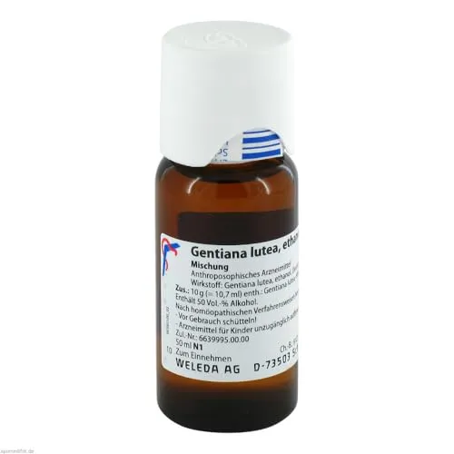 Gentiana Lutea 5% 50 ML - Anthroposophisches Arzneimittel zur Anregung der Verdauung und Unterstützung bei chronisch-entzündlichen Darmerkrankungen. Enthält 50 Vol.-% Alkohol!