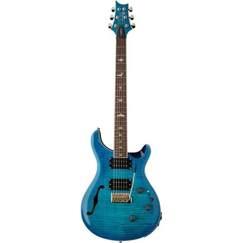 Paul Reed Smith PRS 2024 SE Custom 24 Semi-Hollow Piezo Lake Blue mit Gigbag - Elektrische Gitarre mit einzigartigem Semi-Hollow Design und Piezo-Tonabnehmer für vielseitige Klänge, ideal für kreative Musiker.