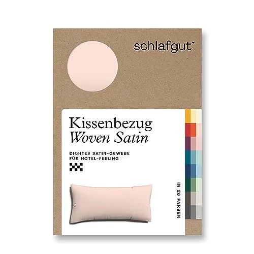 schlafgut Woven Satin Kissenbezug 40 x 80 cm Red Light Uni - Kissenbezug in Premium Hotelqualität aus 100% weicher Baumwolle für ein kühles und luxuriöses Schlafgefühl, hautfreundlich und pflegeleicht.