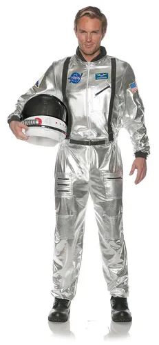 Astronaut Silber Teenager / Erwachsene Kostüm - Herrenkostüme, beeindruckendes Silber-Astronauten-Outfit für Halloween und Themenpartys, ideal für alle Weltraum-Fans.