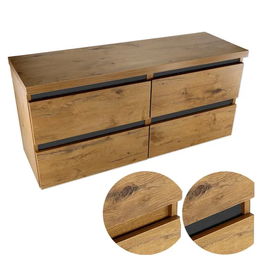 paplinskimoebel Doppelunterschrank Waschplatz Hängeschrank Gästebadschrank 120