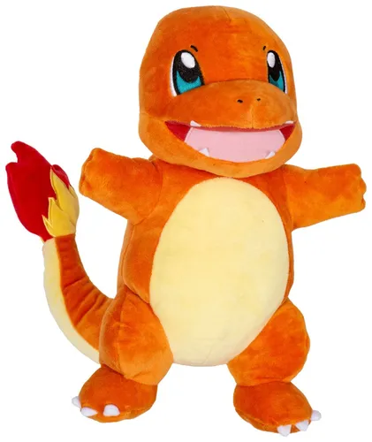 Woodyland Glumanda Plüschspielzeug mit Sound und Licht - Kuscheltiere, offizielles Pokemon-Plüsch mit aufregendem Licht- und Soundeffekt für ein interaktives Spielerlebnis, ideal für Kinder ab 4 Jahren.