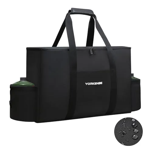 Yorkenbe Tragetasche für 2 Brenner-Herde, Tragetasche für Campingkoche mit Doppeltem Reißverschluss und Gepolsterte Griffe Wasserdicht, Herdtasche für Campingkocher, 60x36x14cm