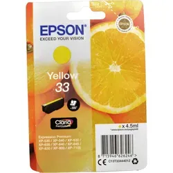 Epson Tinte C13T33444012 - Gelb 33 ml, Originalqualität für brillante Ausdrucke, kompatibel mit Expression Premium XP-530/540/630/635