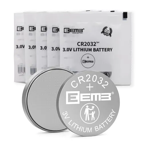 EEMB 5 Stück CR2032 Batterien CR2032 3V Lithium Knopfzellen 2032 Batterie für Autoschlüssel