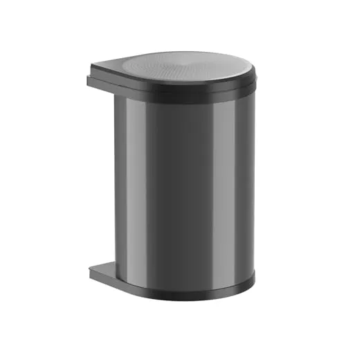 Hailo Abfallsammler 3520071 MO Swing Mono 20 Liter - Schwingdeckeleimer für Schrankbreiten ab 40 cm, mit automatischem Ausschwenken und robustem Design in dunkelgrau-schwarz – ideal für moderne Küchen.
