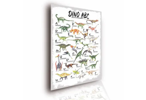 Lineo Poster Dinosaurier ABC Lernbild Aquarell Kinderzimmer bunt
