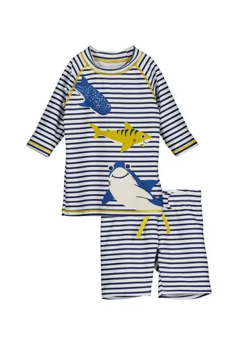 Blue Seven Kinder Badeoutfit Blau/Weiß, Größe 128/134 - Stylisches Blue Seven Badeoutfit in Blau/Weiß für Kinder, Größe 128/134. Ideal für den Sommer mit UV-Schutz 50+ und schnelltrocknendem Material. Perfekt für unbeschwerte Tage am Wasser.