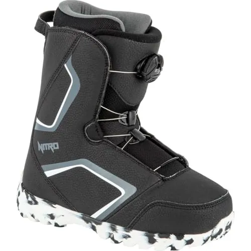 Nitro Unisex – Erwachsene Droid QLS ´22 Snowboardboot, BLK-WHT-Charcoal, 225