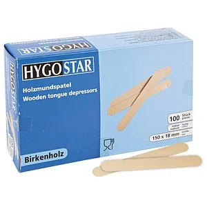HYGOSTAR Mundspatel in der Spenderbox BIO, Holz, 100 St. von Hygostar
