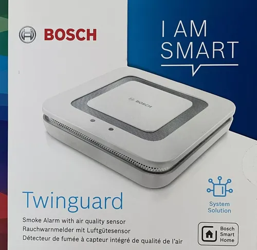 Bosch Smart Home Rauchmelder Twinguard - 2 in 1, professionelle Brandwarnung und Luftqualitätsmessung mit App-Funktion, kompatibel mit Apple Homekit