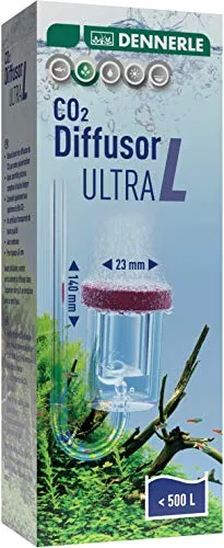 Dennerle CO2 Diffusor Ultra - für Süßwasser-Aquarien bis 400 Liter, bruchfestes Acryl mit integriertem Blasenzähler für optimale CO2-Zugabe